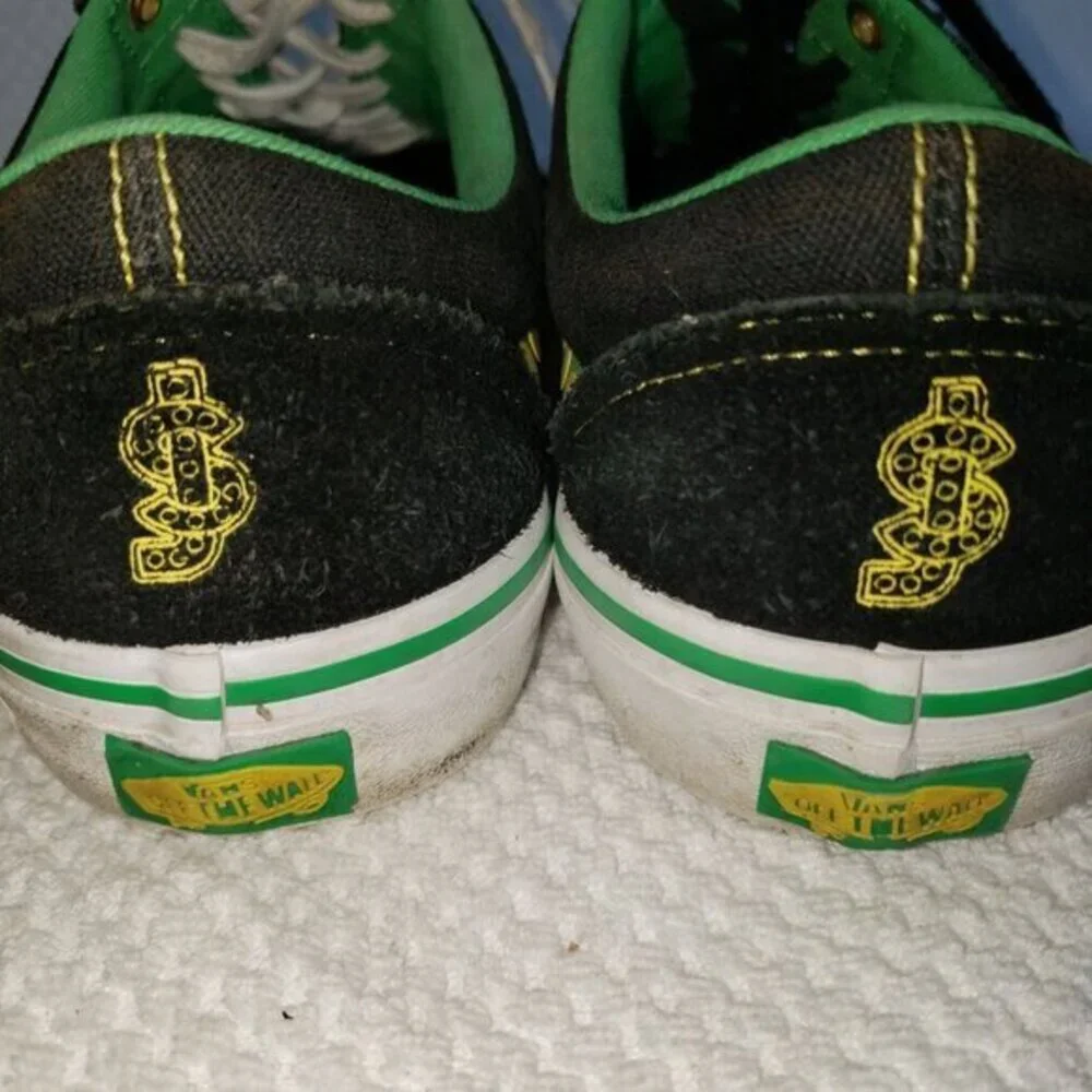 Vans Shake Junt Old Skool Mens Low‎ Top Sneakers Shoes Size 8.5 Black Green